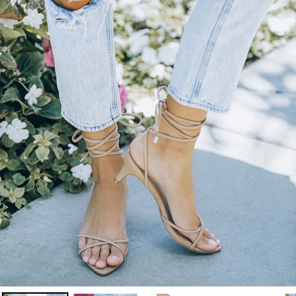 Bella Faux Leather Strappy Kitten Heel